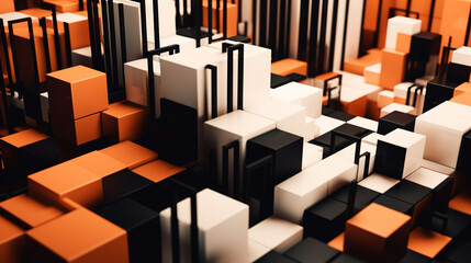 Wall Mural - Abstract 3d rendering of geometric shapes. Modern background design. generative ai