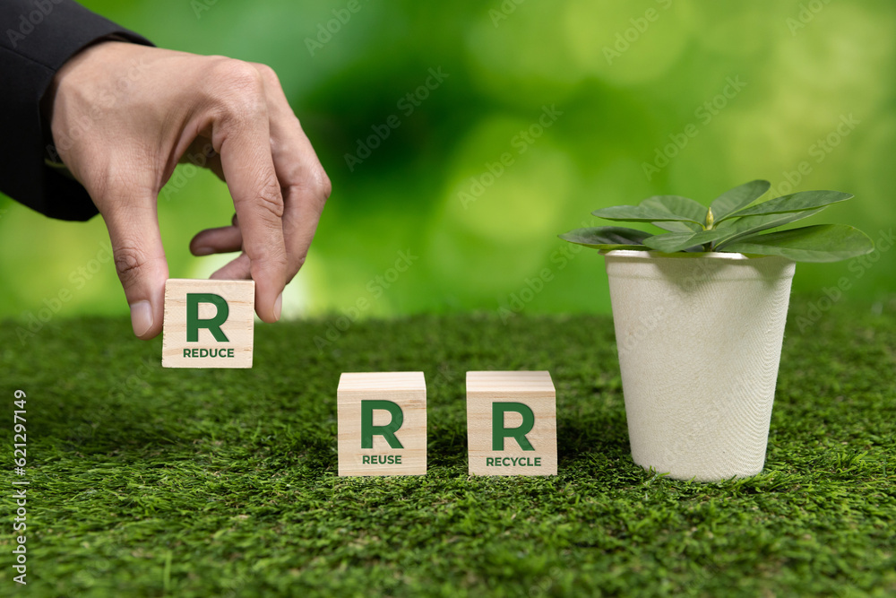 Eco-friendly business company with Reduce Reuse Recycle and forest ...