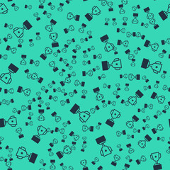 Black Award cup icon isolated seamless pattern on green background. Winner trophy symbol. Championship or competition trophy. Sports achievement sign. Vector