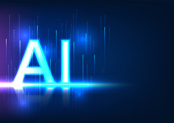 Poster - Explore a technology concept through a captivating vector illustration. Symbolizing the role of artificial intelligence, it represents the connection within the technology network.