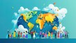 © Zhao Na - World population day illustrations generated from population composition maps.AI generated.