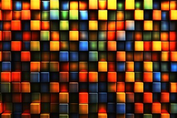 Colorful three dimensional cube background texture created with generative AI technology.
