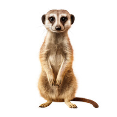 Wall Mural - meerkat isolated on the transparent background PNG. AI generative