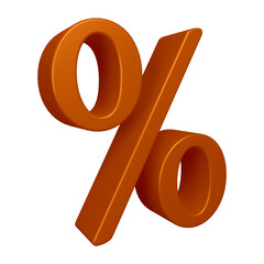 Poster - 3D brown percent symbol or icon design