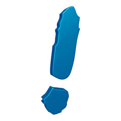 Poster - 3D blue exclamation mark symbol or icon design