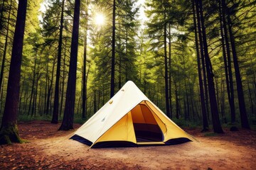 tent in the forest