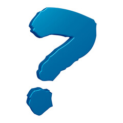 Poster - 3D blue question mark or icon design