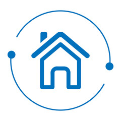 Wall Mural - home icon blue