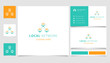 Local network logo design with editable slogan. Branding book and business card template.