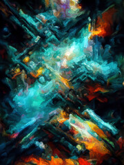 Wall Mural - Canvas Life of Electronic Forms