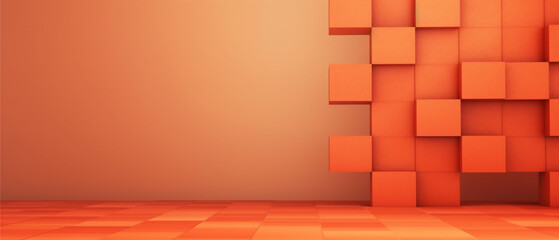 Wall Mural - 3d background with geometric cube pattern and copy space, generative ai