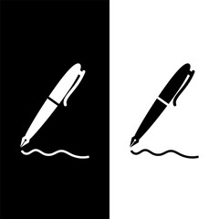 Wall Mural - black and white pen icon