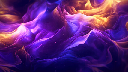 Poster - Abstract background of blue and purple colors. Fantasy fractal texture. Digital art. 3D rendering. generative ai