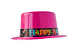 © Julia - Happy New Year pink party hat isolated cutout on transparent