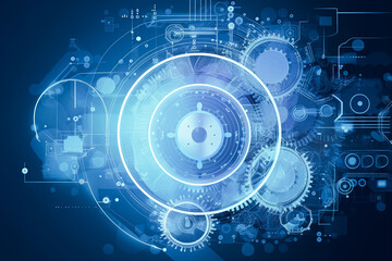 Poster - Abstract future technology background. Hi-tech communication concept. Generative AI