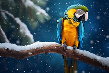 Blue And Yellow Macaw Generative AI.
