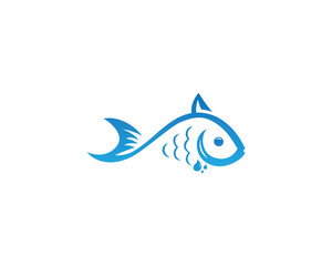 Wall Mural - Fresh fish and seafood restaurant shop store logo design vector illustration.