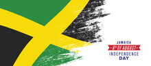 Jamaica Happy Independence Day Greeting Card, Banner Vector Illustration