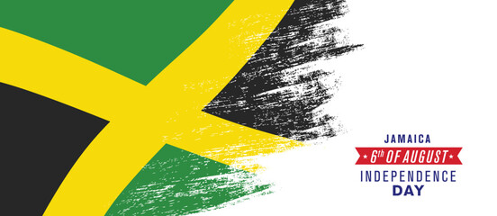 Poster - Jamaica happy independence day greeting card, banner vector illustration