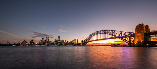 Wall Mural - the harbor bride leading to the skyline of sydney australia with the famous opera house