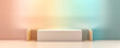 Stylish and minimalistic business backdrop with a gradient of soft pastel colors, evoking a sense of calmness, harmony, and professionalism panorama
