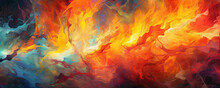 Abstract Fire Dance: Dynamic Panorama Capturing The Fiery Dance Of Abstract Flames, With Vibrant Colors, Swirling Movements, And A Sense Of Passion And Energy Panorama