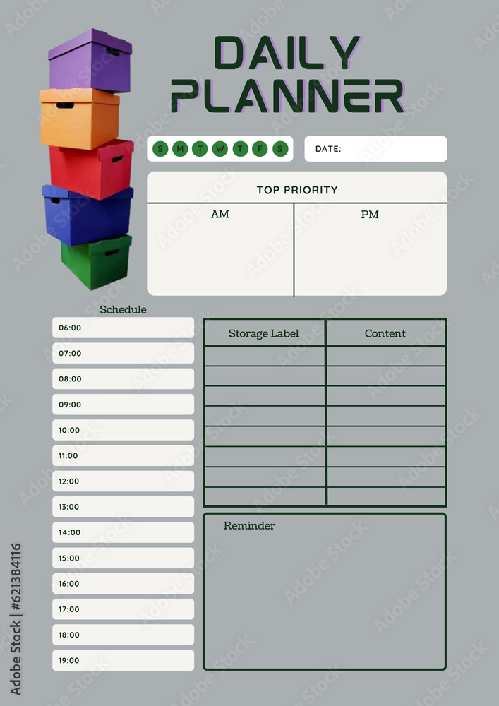 Editable Storage Layout Storage case planner digital planning insert sheet printable page ...