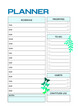 Planner with hours digital planning insert sheet printable page template