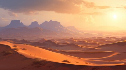 Wall Mural - Sun-kissed desert dunes stretch infinitely, bearing witness to countless tales of pharaonic grandeur and divine intervention. Generative AI