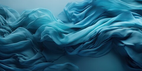 desktop wallpaper Enchanting Drift: A Serene Dance of Floating Blue Fabric in the Air  Generative AI Digital Illustration