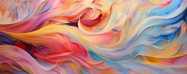 whirlwind of abstract colors and lines on a dynamic background, conveying a sense of movement and spontaneity panorama