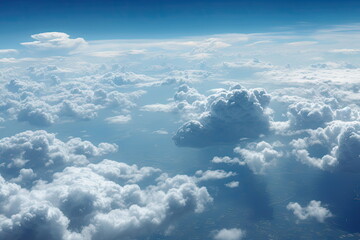 Poster - blue sky with clouds background, summer time, beautiful sky