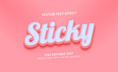 Wall Mural - sticky 3d colorful editable text effect
