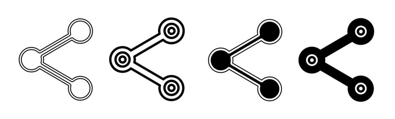 Poster - Black and white illustration of a share. Share icon collection with line. Stock vector illustration.