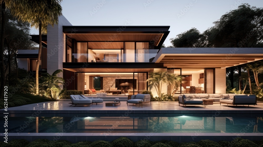 Modern villa that seamlessly blends Italian architectural elements with ...