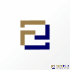 Poster - Logo design graphic concept creative abstract premium free vector stock letter F or FR font flip rectangular. Related to initial typography monogram