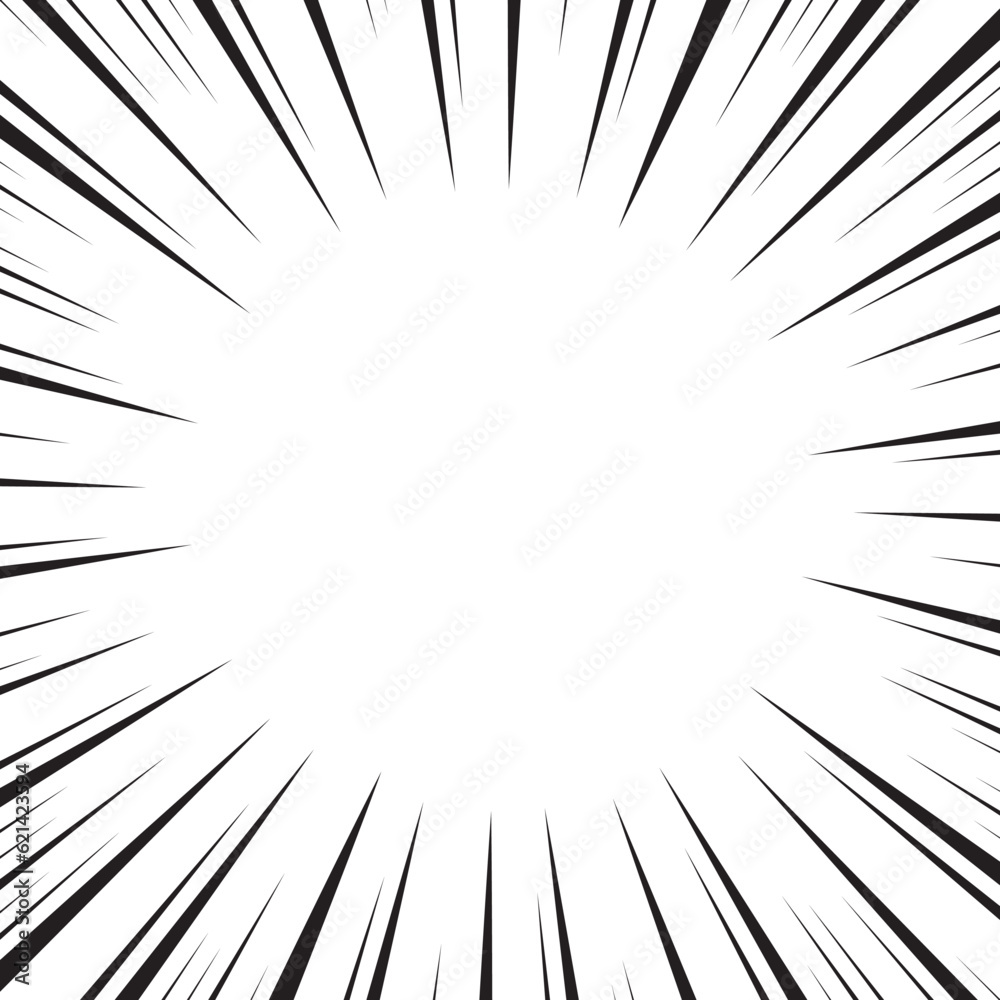 Manga speed lines, comic anime radial effect background. Manga ...