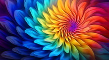 Colorful Abstract Rainbow Flower Petal Background Made With Generative Ai