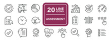 Assessment Line Icons. Editable Stroke. For Website Marketing Design, Logo, App, Template, Ui, Etc. Vector Illustration.