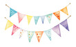 canvas print picture - Watercolor illustration of bunting isolated on transparent background