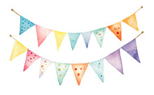 Watercolor Illustration Of Bunting Isolated On Transparent Background