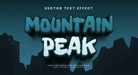 mountain peak editable vector text effect, for the wild adventure theme.