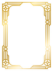 Wall Mural - Art Deco gold frame vintage frame line geometric wedding label card frame png transparent background