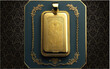 Luxury vintage Damask AI art Gold Bar pendent Engraving, paisley design color black