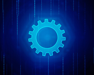 Aufkleber - Process management, optimization operation, fix strategy industry, transmission gears wheel, software update status, Cog Gear Wheel on the technology abstract background
