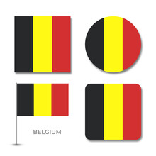 Belgium Flag Set Design Illustration Template File Format Png Transparent, National Flag Set Design Template Illustration Vector Design With Shadow