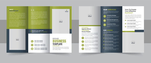 Wall Mural - Corporate business trifold brochure template. Modern, Creative and Professional tri fold brochure vector design