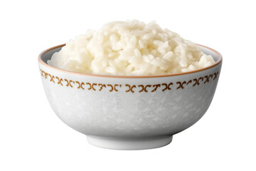 Wall Mural - A bowl of steaming white rice porridge. isolated object, transparent background