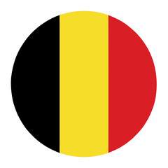 Wall Mural - belgium flag button round isolated on transparent background. vector illustration