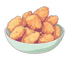 Poster - fried chicken snack in a bowl